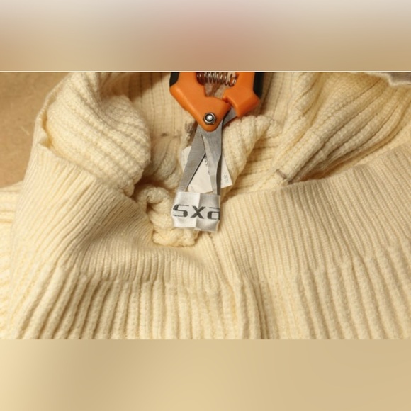 SXA Sweater Dress Stretch Sz Small Ivory Midi Length Korean Fashion Chunky Knit - Picture 8 of 10